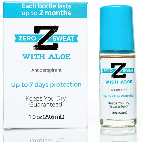 [당일배송] ZeroSweat 민감한 피부 위한 알로에 함유 땀 발한 롤온 억제제 데오드란트 다한증 7일간 땀 및 냄새 감소 겨드랑이땀냄새 제거