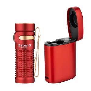OLIGHT Baton3 바통3 프리미엄 에디션 1200 루멘 손전등 충전 케이스가 있는 초소형 LED 손전등 Red
