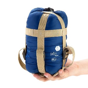 에코프로 3계절 캠핑 비박 배낭 여행 휴대용 방수 소형 경량 압축팩 1인 침낭 Dark Blue