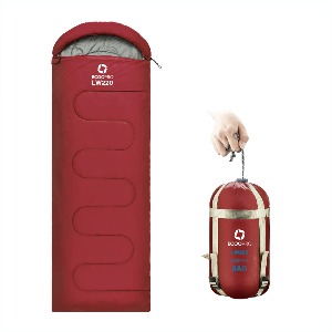 에코프로 3계절 캠핑 비박 배낭 여행 휴대용 방수 소형 경량 압축팩 1인 침낭 Wine Red