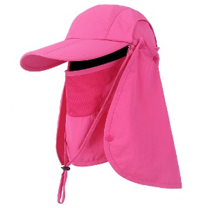 Cristgee 자외선 차단 접이식 선캡, 트레킹 등산 낚시 모자, 얼굴 목 보호 UPF 50+ 보호 캡 야외 스포츠 모자 Rose