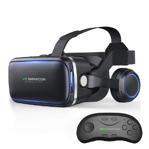 VR SHINECON TV, 영화 및 비디오 게임 3D 가상 현실 VR 헤드셋 핸드폰 호환 4.7-6인치용 가상 현실 헤드셋 컨트롤러 B타입