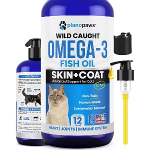 Planopaws 고양이용 오메가 3 피쉬 오일 고양이 털갈이 위한 비타민 및 보조제 - 애완용 액상 피쉬 오일 354ml