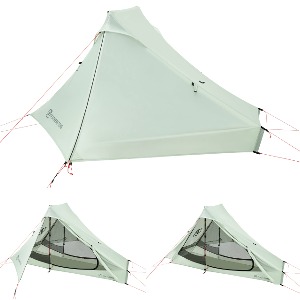 백패킹 초경량 텐트 폴대없는 트레킹 스틱 텐트 방수, 단일벽, 내구성 캠핑 비박 텐트 1인용