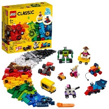 LEGO 레고 클래식 자동차 브릭 및 휠 11014 조립 키트 어린이 유아 창의력 학습 장난감 놀이 블럭 653조각