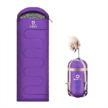 에코프로 3계절 캠핑 비박 배낭 여행 휴대용 방수 소형 경량 압축팩 1인 침낭 Purple