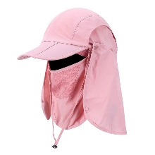 Cristgee 자외선 차단 접이식 선캡, 트레킹 등산 낚시 모자, 얼굴 목 보호 UPF 50+ 보호 캡 야외 스포츠 모자 Pink