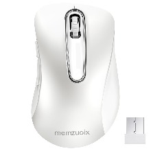 memzuoix USB 수신기가 있는 1200 DPI 모바일 광 2.4G 무선 마우스 5버튼 휴대용 컴퓨터 노트북 마우스 White