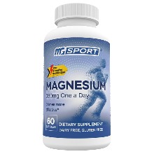 MgSport 다리 경련 및 긴장된 근육 위한 고흡수 마그네슘, 비타민 B6, D 및 E가 함유된 근육 이완제 산화마그네슘 380mg 60캡슐