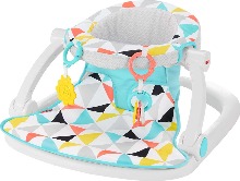 피셔프라이스 휴대용 아기 의자, 허리 지지대 바닥 좌석 의자 발달용 장난감 및 세탁기 세척 가능 좌석 패드 - Windmill